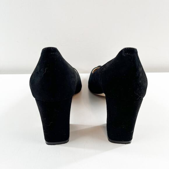 Marc Fisher Zala Pointed Toe Suede Block Heel Pumps Black 7 - Picture 7 of 9
